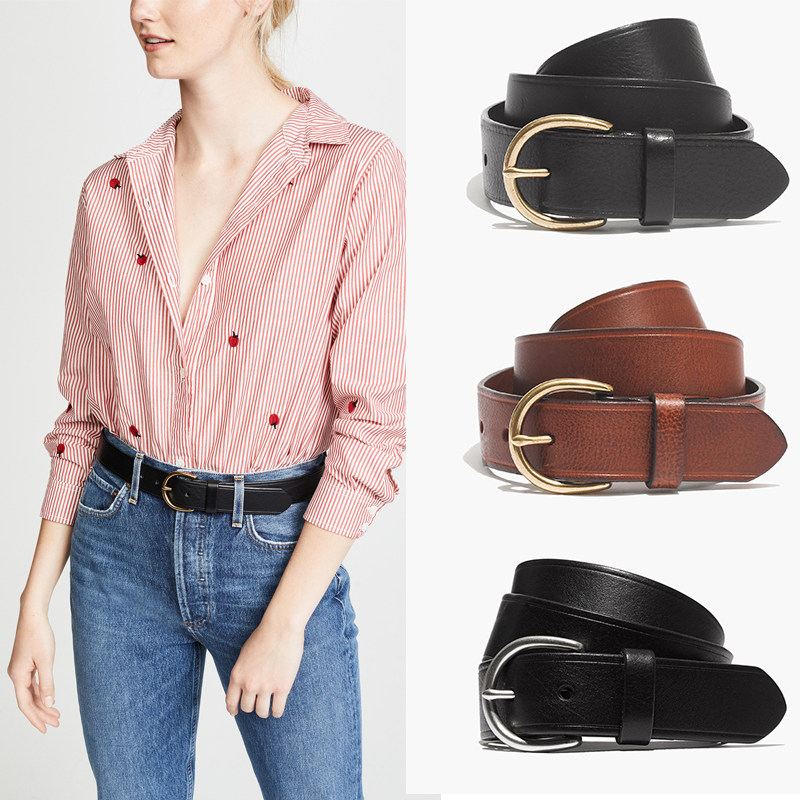 美国正品现货Madewell leather女士皮带意大利牛皮复古款刘雯腰带