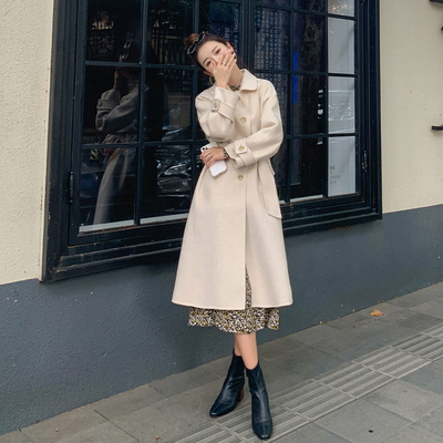 赫本风双面羊绒大衣女秋冬季2025新款韩版气质羊毛呢外套中长款