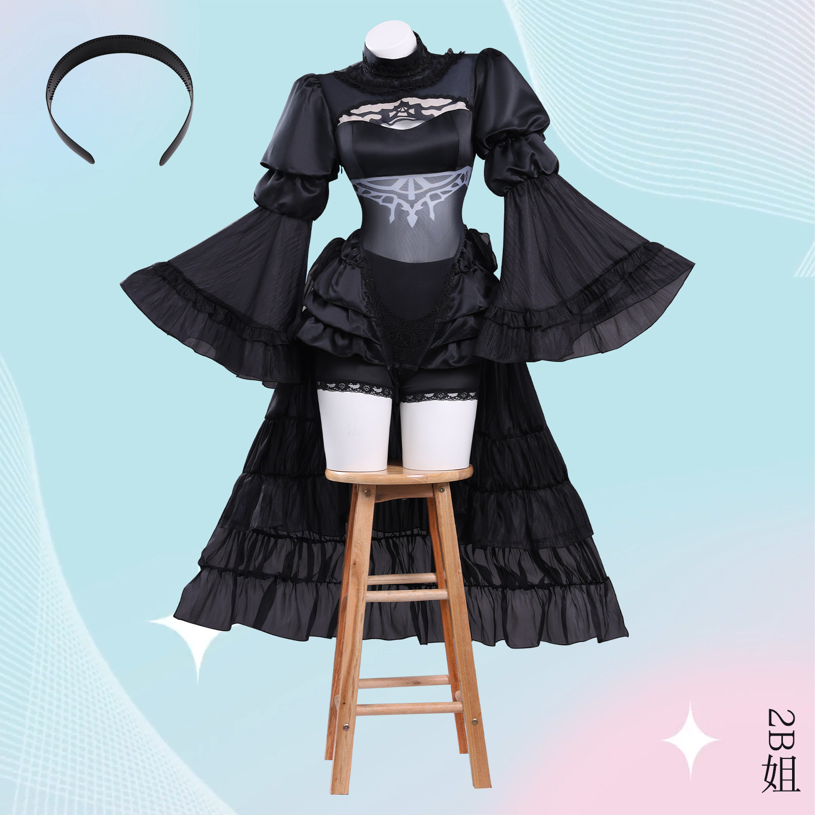 尼尔机械纪元cos服2b姐花嫁黑婚纱cosplay二次元动漫服装女全套装