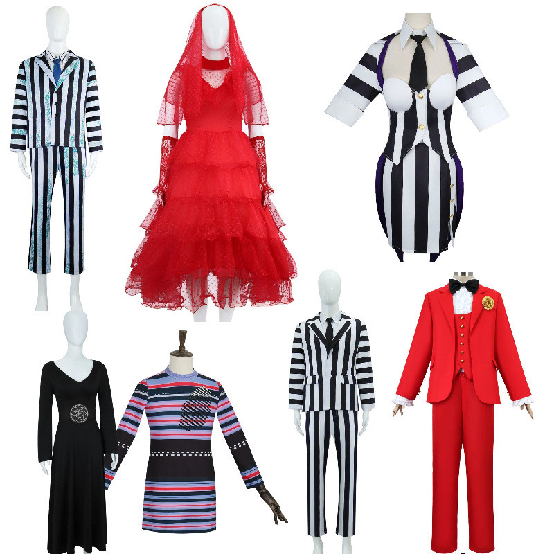 阴间大法师2 甲壳虫汁cos红色礼服万圣节角色扮演cosplay条纹西服