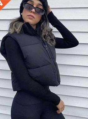 2021 Spring Casual Woman Black Loose Short Vest Female Fashi