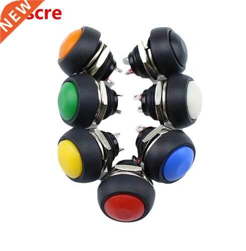 7Pcs 7 colors PBS-33b 12mm Waterproof Momentary Push but