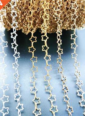 No Fade 1Meter Star Chain Gold Color Chain 5mm Hollow Out Me