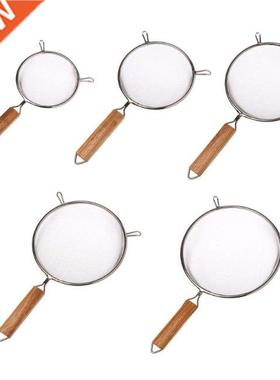 Stainless Steel Double Mesh Strainer Colander Sieve Sifter W