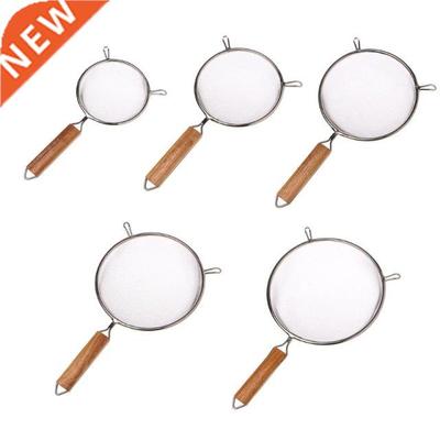 Stainless Steel Double Mesh Strainer Colander Sieve Sifter W