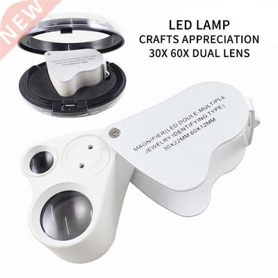 Factory Price 30X 60X Illuminated Magnifier Glass Loupe Dual