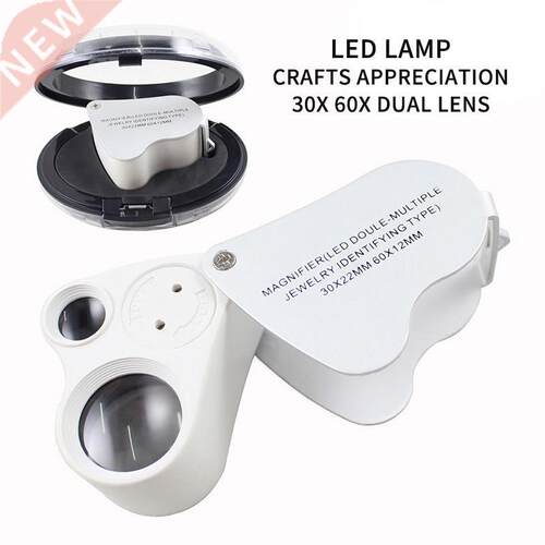 Factory Price 30X 60X Illuminated Magnifier Glass Loupe Dual