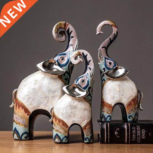 Creative Elephant Statue Resin Retro Home Decor Animal