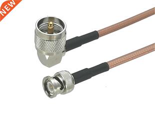 1Pcs RG142 BNC Mle Plug to UHF PL259 Mle Plug Right ngle