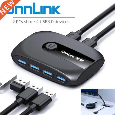 USB 3.0 KVM Switch Selector 2 Port PCs Share 4 USB Devices H