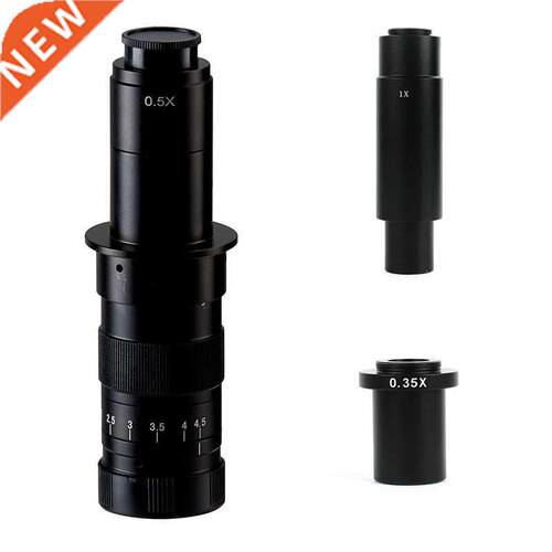 180X Zoom Adjustable C-mount Monocular Lens+0.35X 1X Adapter