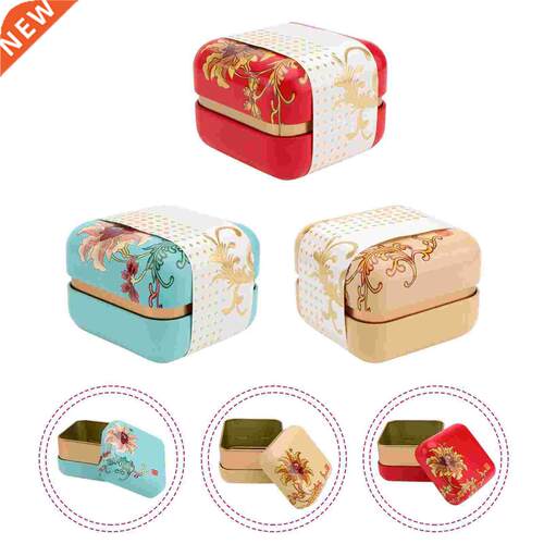 3Pcs Square Tea Jars Scented Tea Boxes Tea Leaf Stoarge Box
