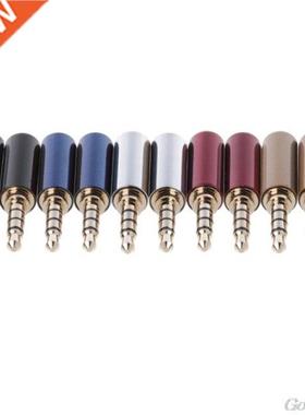 10 Pcs 4 Pole Copper Gold Plated 3.5mm Male Stereo Audio Jac
