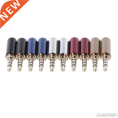 10 Pcs 4 Pole Copper Gold Plated 3.5mm Male Stereo Audio Jac