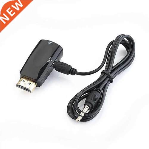 HDMI-Compatible to VGA Adapter Converter with Audio Cable 10