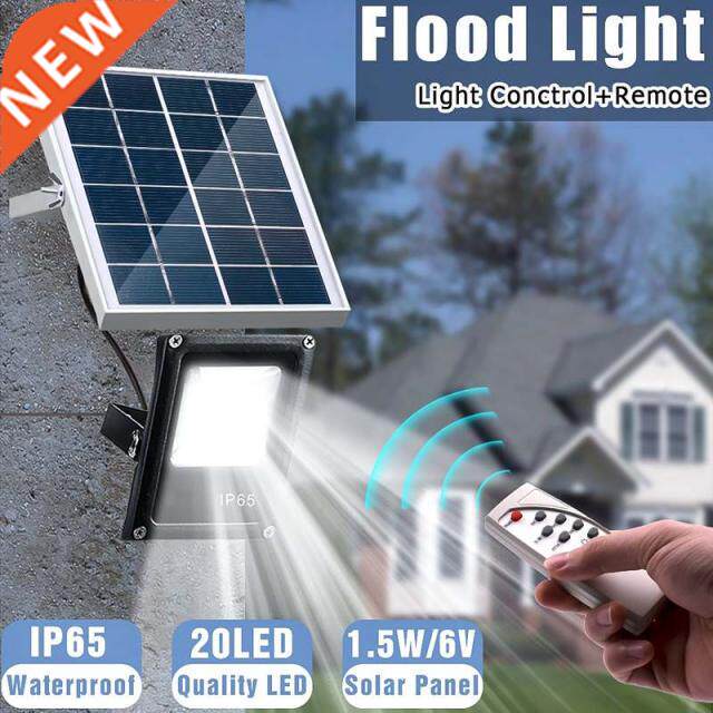 Solar Floodlight with Remote Control 10W Waterproof IP65 Tim