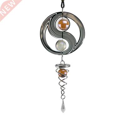 Outdoor Garden Craft Wind Chimes Yinyang With Crystal Ball P