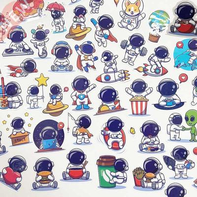 51Pcs Super Cute Astronaut Space Cartoon Stickers for Kids W