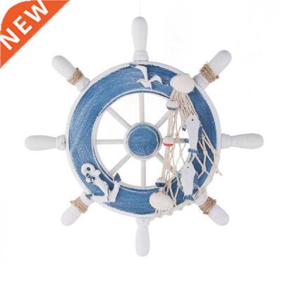 Wheel Ship Nuticl Decor Bot Wooden Steering Wll Bech