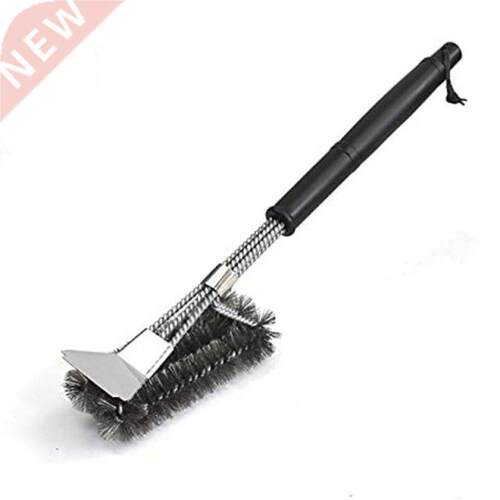In 1 Grill Brush with Scraper Stainless Steel Wire Bristle