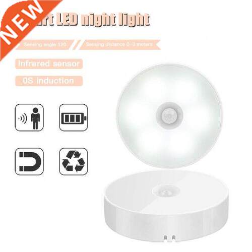 Wireless Round Motion Sensor LED Night Light Bedside