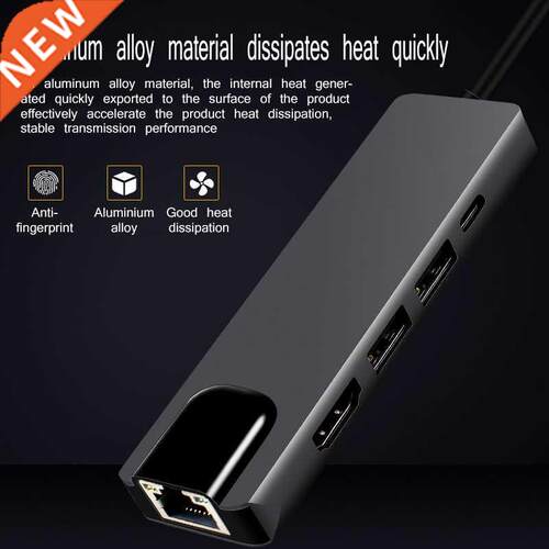 Type-C Hub Aluminum Alloy USB 2.0 PD HDMI Network Port Lapto