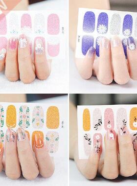 Nail Stickers Glitter Gradient Nail Wraps Strips Full Cover