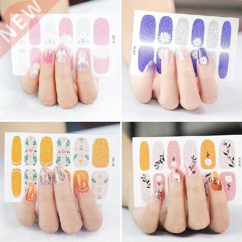 Nail Stickers Glitter Gradient Nail Wraps Strips Full Cover