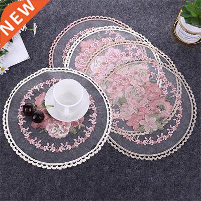 New Embroidery Flowers Placemat Cup Mug Tea Pan Coaster