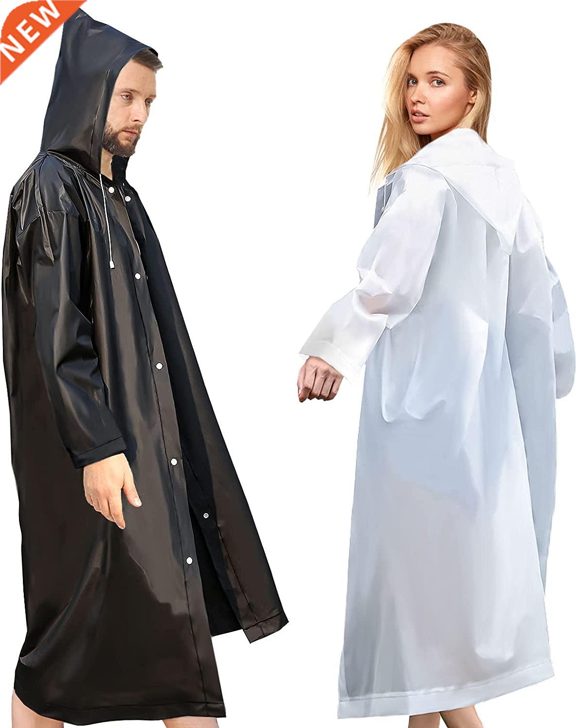 RainCoat for Women Man Reusable Impermeable Hooded EVA Thic