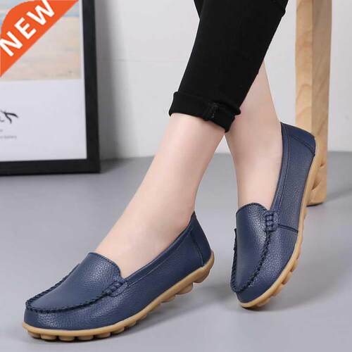 2021 Women Flats Ballet Shoes Woman Cut Out Leather Breathab