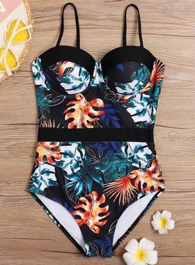 Print Female One Piece Swimsuit Closed Swimwear For The Pool