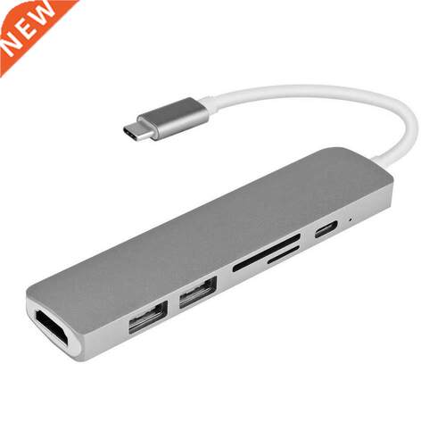 6-in-1 USB C Hub HDMI Adapter 4K Video with Type-C Power Del