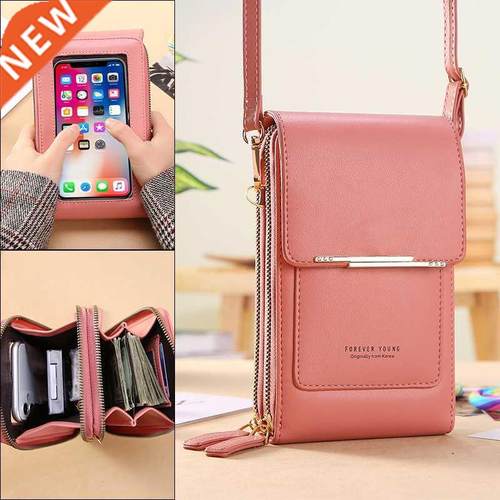 Women Bags Soft Leather Wallets Touch Screen Cell Phone Purs