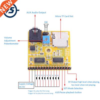 DC 5V MP3 Voice Player Module 4ohm 8ohm 3W Power Amplifier M