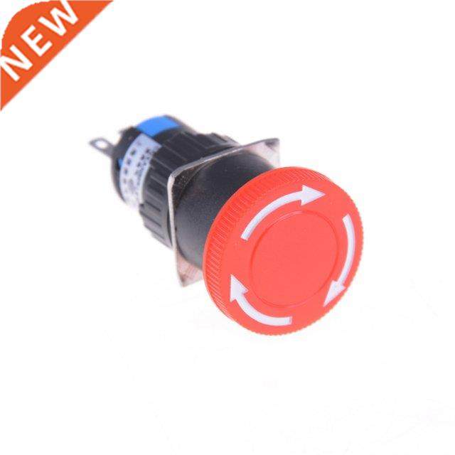 16mm Red Mushroom Emergency Stop E-stop Switch 3 Pins NO+NC