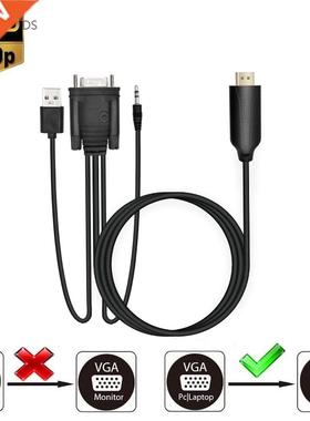1.8M VGA to HDMI Adapter Convertor Cable Converter Suppor