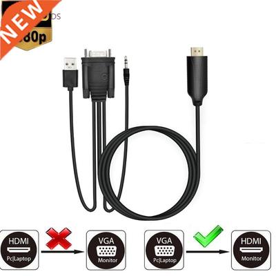 1.8M VGA to HDMI Adapter Convertor Cable Converter Suppor