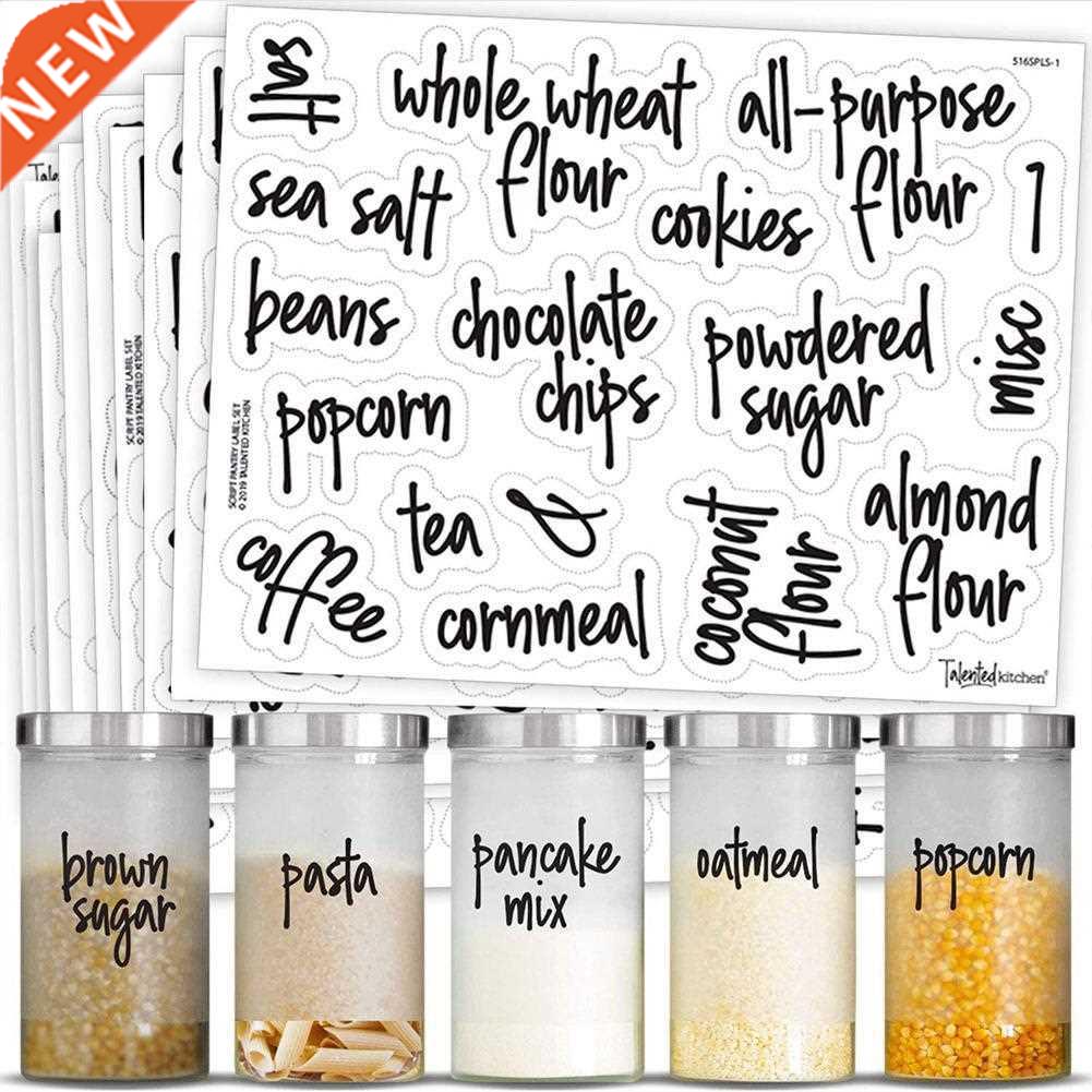 8 Sheets Pantry Label Sticker For Containers Preprinted