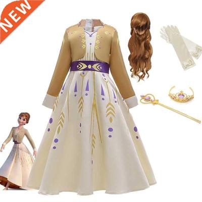 Frozen Princess Girls Dress Anna Cosplay Costume Snow Queen