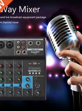 F-4A Professional Wireless 4-channel Audio Mixer Portable Bl