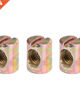 20 Pack M6 Barrel Nuts Cross Dowels Slotted Nuts for Beds Cr