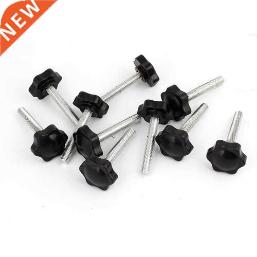 10Pcs M8x50mm Male Thread Clamping Screw on Star Knob 2mm D