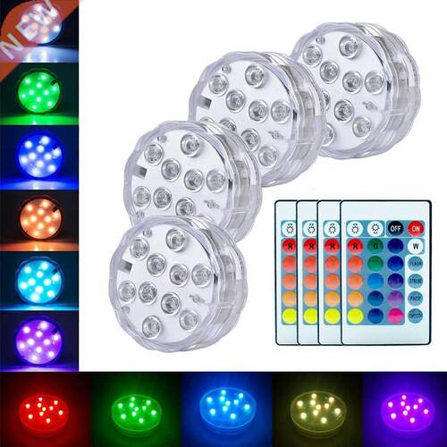 10 Led Remote Controlled Submersible Light Battery Operated