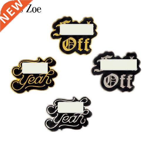 Punk Black Dark Enamel Pins Yeah OFF Brooches Cap Backpack