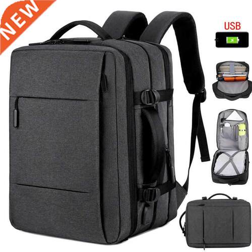 Large Capacity Expandable Men Backpack USB Charging Male Lap