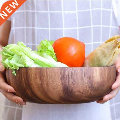 10/14/16cm Natural Acacia Wooden Bowl Wood Grain Basin