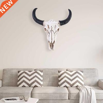 Resin Longhorn Cow Skull Head Wall Hanging Decorations Ornam
