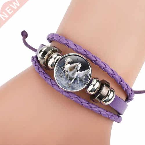 New Style Multi-Color Leather Cartoon Horse Pattern Handmade
