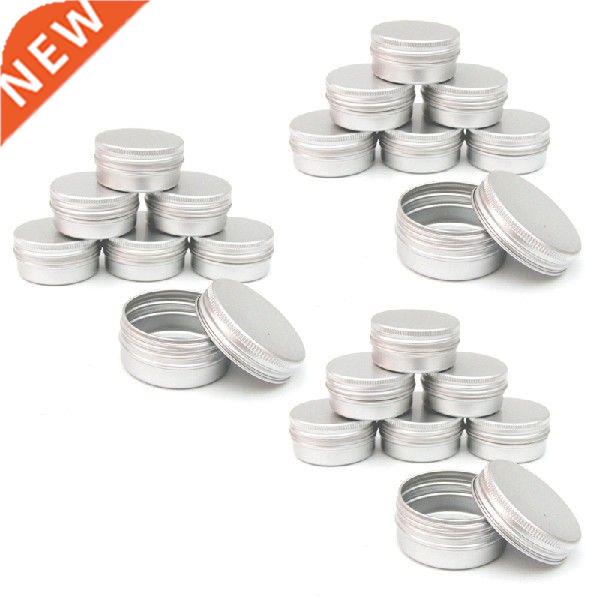36 Pcs 60Ml Silver Metal Tins Empty Slip Slide Round